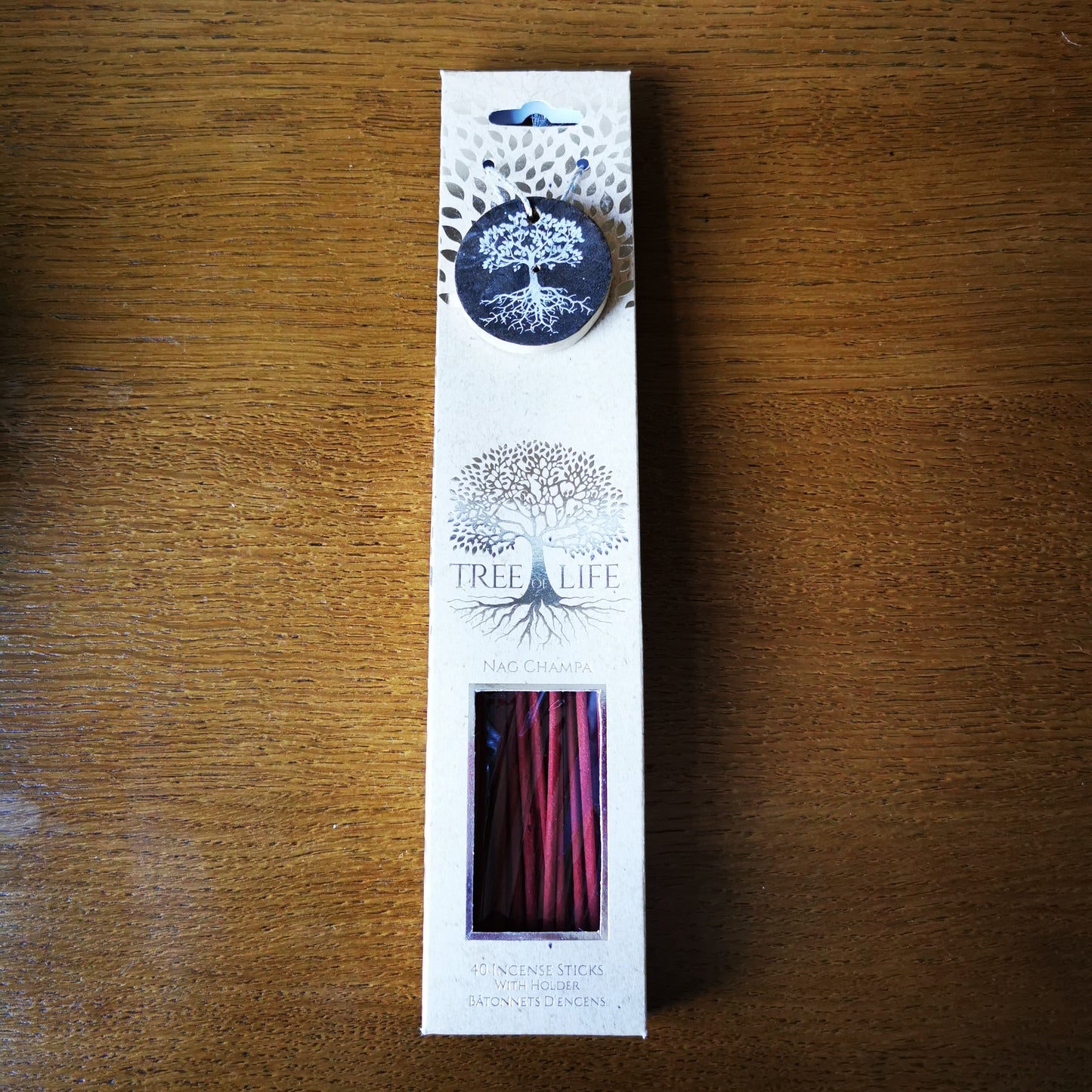 40 Nag Champa Incense Sticks - With Tree Of Life Design Holder