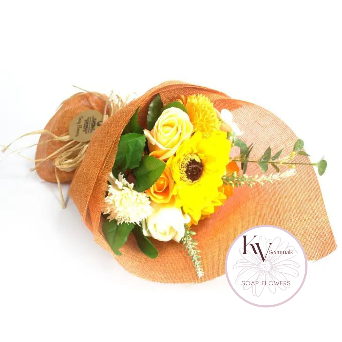 Standing Soap Flowers Bouquet - Orange