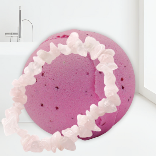 Rose Quartz Gemstone Bracelet Bath Bomb