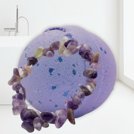Amethyst Gemstone Bracelet Bath Bomb