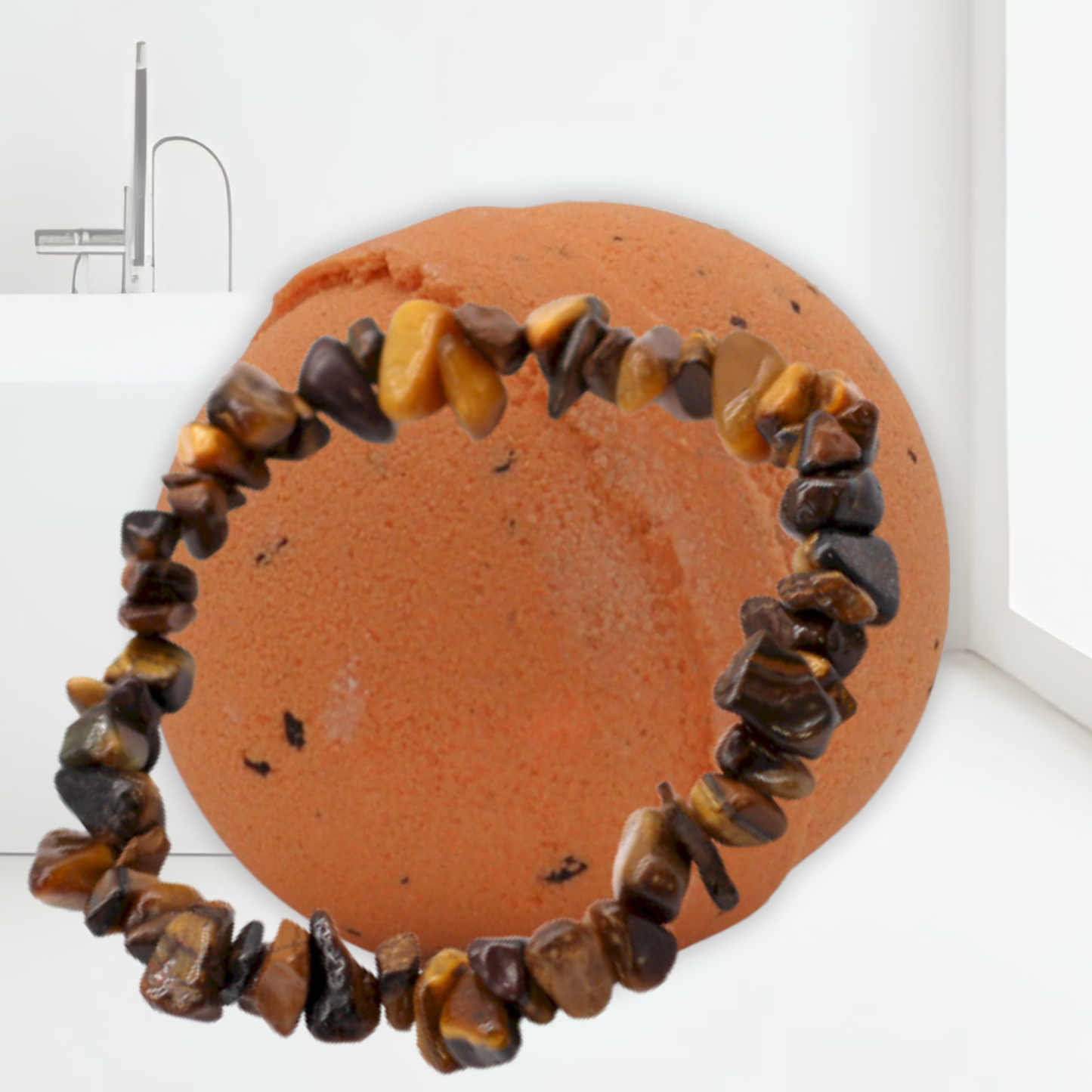 Tiger's Eye Gemstone Bracelet Bath Bomb