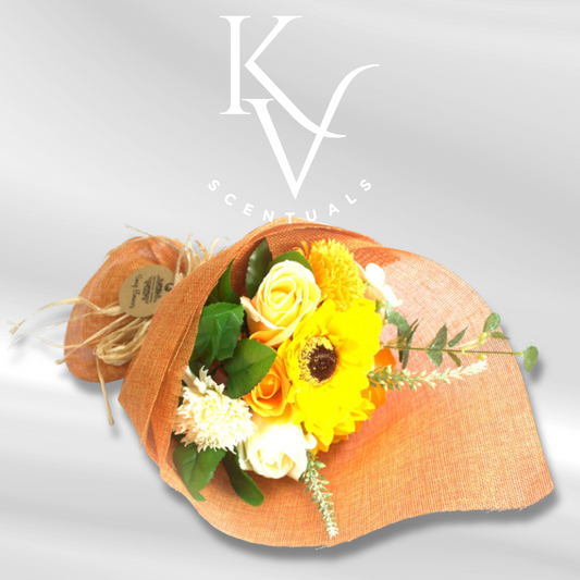 Standing Soap Flowers Bouquet - Orange